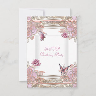 Antwort zur Party Pink Rose Weiße Butterfly