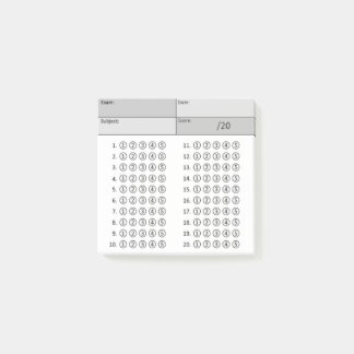 Antwortblatt (Blasen)-Schwarz und Weiß Post-it Klebezettel