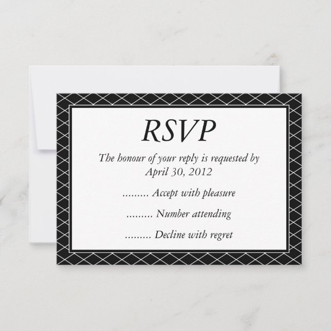 Antworten auf Schwarz-Weiß-Ereignisse, UAWG oder A RSVP Karte (Vorderseite)