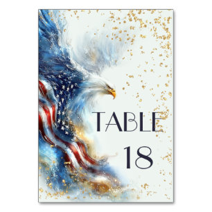 Antwortet Bald Eagle Patriotisch USA Semiquincente Tischnummer