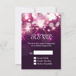 Antwortkarte - Beauty Pink Glitter Funkeln RSVP Karte