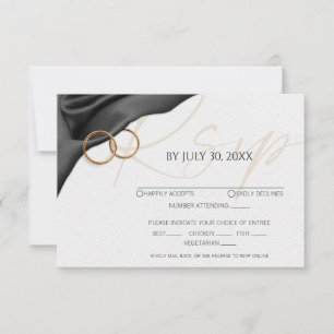 Antwortkarte Black Velvet mit Eheringen RSVP Karte