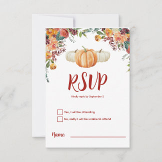 Antwortkarte Fall Little Pumpkin RSVP Karte