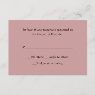 Antwortkarte für alle zweckmäßigen Rose RSVP Karte