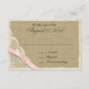 Antwortkarte für antike Spitzen- und Erröstungslan RSVP Karte