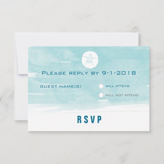 Antwortkarte für den Farbsand des Dollars RSVP Karte (Vorderseite)