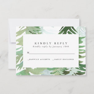 Antwortkarte für den Wald in Aquarellen RSVP Karte