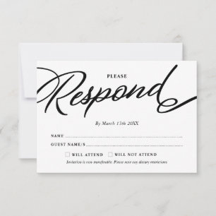 Antwortkarte für die Firmen-Gala RSVP Karte