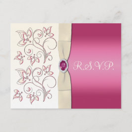 Antwortkarte für Elfenbein und Rosa RSVP Karte