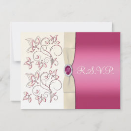 Antwortkarte für Elfenbein und Rosa RSVP Karte