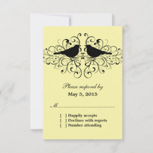 Antwortkarte für Gelbe Gelbvögel-Wirbel RSVP Karte