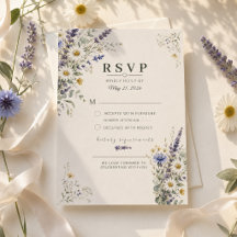 Antwortkarte für Hochzeit auf einer Wildblumenwies