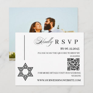 Antwortkarte für jüdische Hochzeit mit Davidstern RSVP Karte