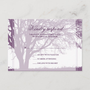 Antwortkarte für lila Oak-Hochzeit im Herbst RSVP Karte