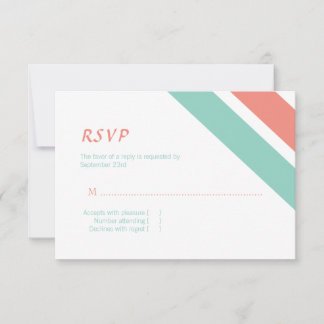 Antwortkarte für Minze und Korallen RSVP Karte