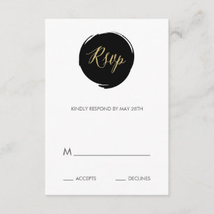 Antwortkarte für moderne Pinselstriche RSVP Karte