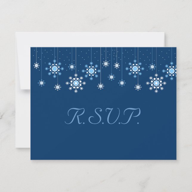 Antwortkarte für Winterhochzeiten RSVP Karte (Vorderseite)