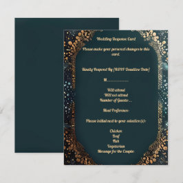 Antwortkarte mit kleinen gepunkteten Designflorale RSVP Karte