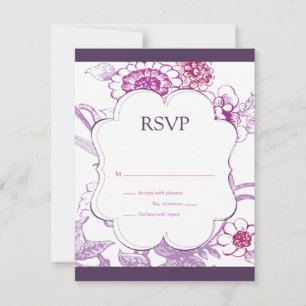 Antwortkarte mit violettem Schmetterling RSVP Karte