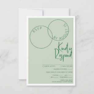 Antwortkarte mit zwei Ringen RSVP Karte