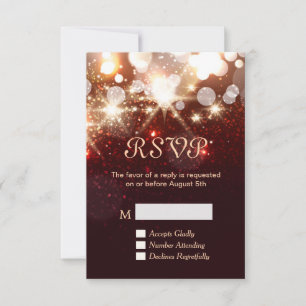 Antwortkarte - Moderne Gold Glitter Funken RSVP Karte