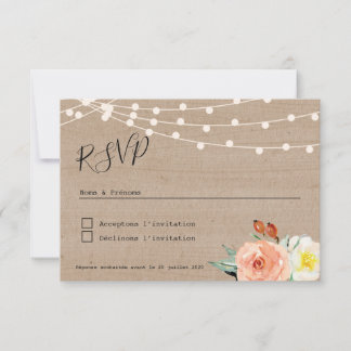 Antwortkarte RSVP Champsera Guinguette Karte