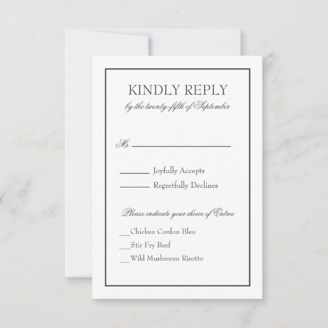 Antwortkarte RSVP Karte (Vorderseite)