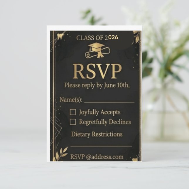Antwortkarte RSVP Karte (Stehend Vorderseite)