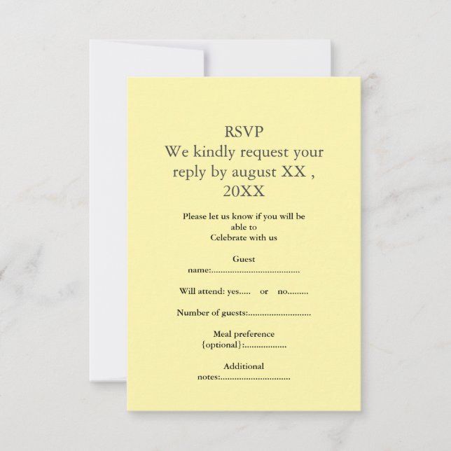 Antwortkarte RSVP Karte (Vorderseite)