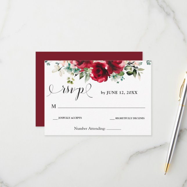 Antwortkarte RSVP Karte (Vorderseite/Rückseite Beispiel)