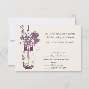 Antwortkarte  Wilde Blumen & Mason-Glas RSVP Karte