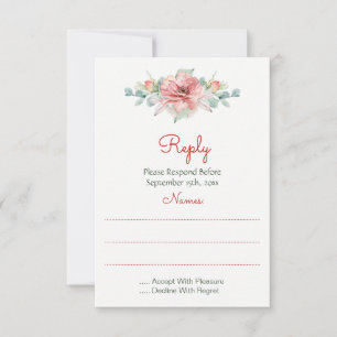 Antwortkarten für die Aquarellfarben-Blume RSVP Karte