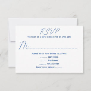 Antwortkarten vom White Wedding Menu Einladung