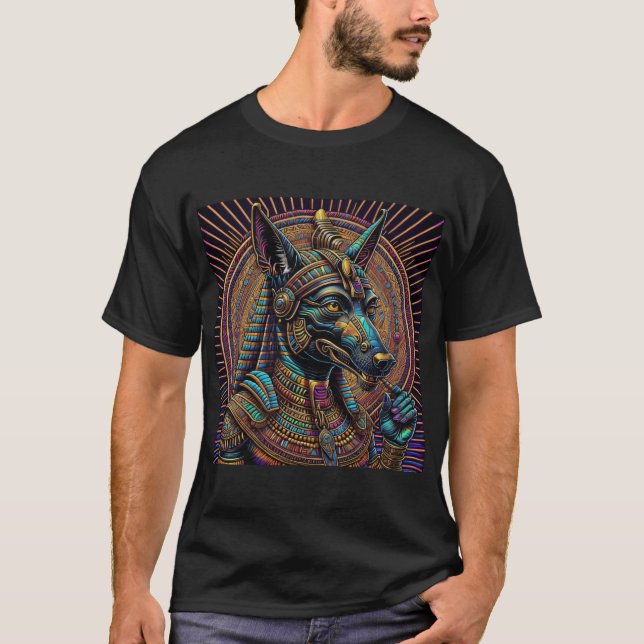 Anubis Ägyptische Kunst T-Shirt (Vorderseite)
