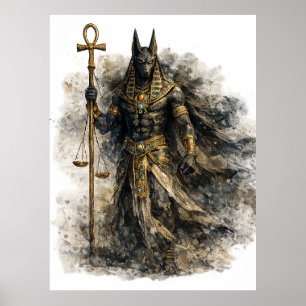 Anubis Ägyptischer Gott Alte Mythologie Wandkunst Poster