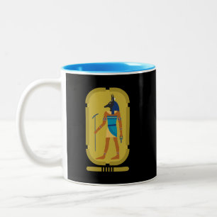 Anubis Ägyptischer Gott Der Mumifizierung Kaffeeta Zweifarbige Tasse