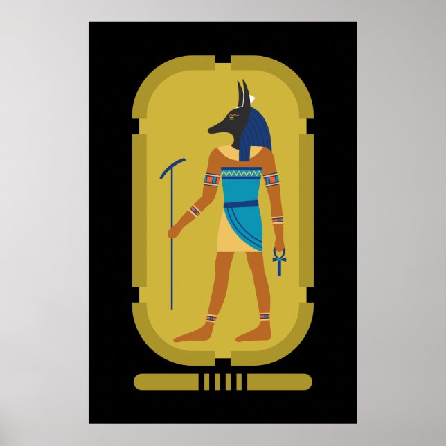 Anubis ägyptischer Gott der Mumifizierung Poster (Vorne)