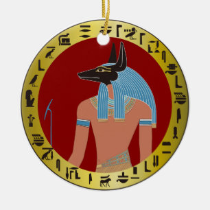 Anubis, ägyptischer Gott Keramik Ornament