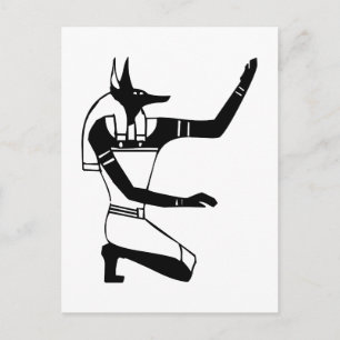Anubis, Ägyptischer Hieroglyph Postkarte