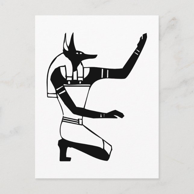 Anubis, Ägyptischer Hieroglyph Postkarte (Vorderseite)