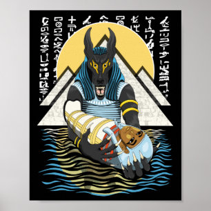 Anubis Alte ägyptische GottIllustration Poster