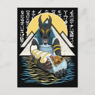 Anubis Alte ägyptische GottIllustration Postkarte