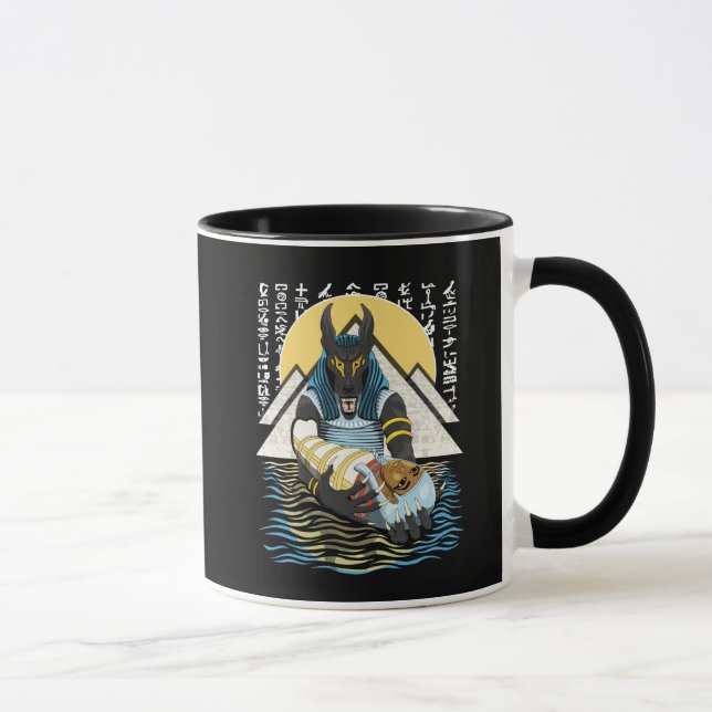 Anubis Alte ägyptische GottIllustration Tasse (Rechts)