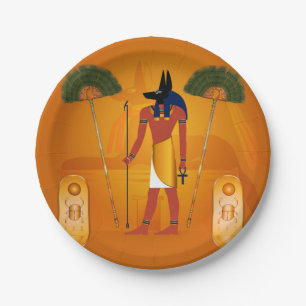 Anubis, alter Ägypter Pappteller