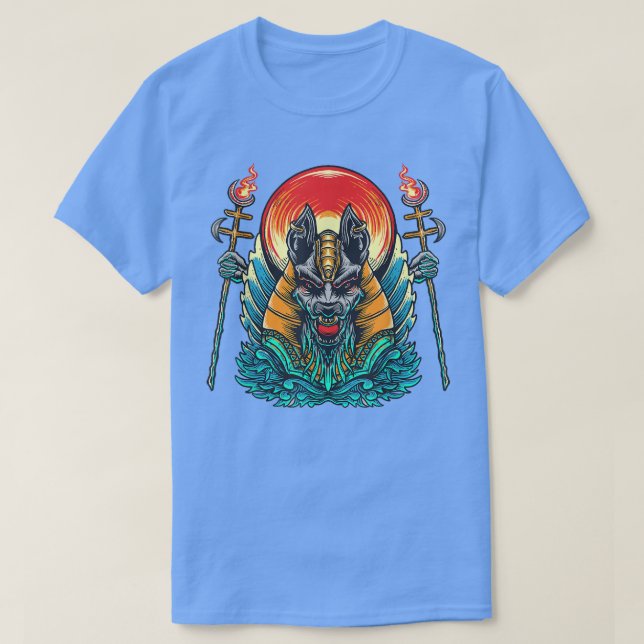 Anubis alter ägyptischer Gott der Toten Ägyptische T-Shirt (Design vorne)