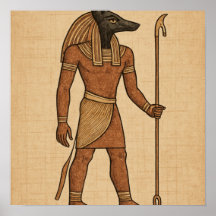 Anubis Ancient Papyrus Ägyptisches Poster