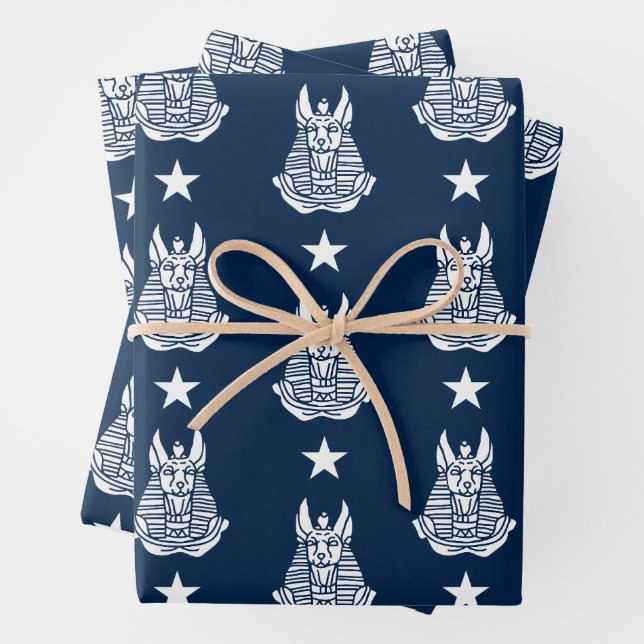 Anubis Antike ägyptische Wrapping Paper Sheets Geschenkpapier Set (Beispiel)