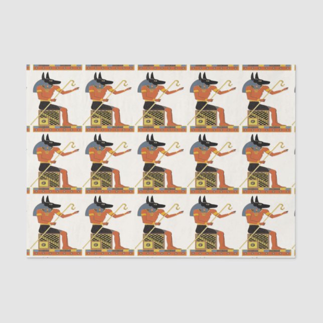 Anubis Egyptian Folk Art 1 Seidenpapier (Vorderseite)