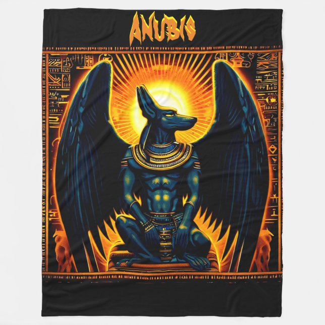 Anubis Egyptian God Fleece Blanket (Vorderseite)