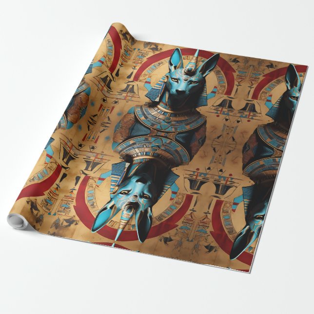 Anubis Egyptian God Jackal or Man Geschenkpapier (Ungerollt)
